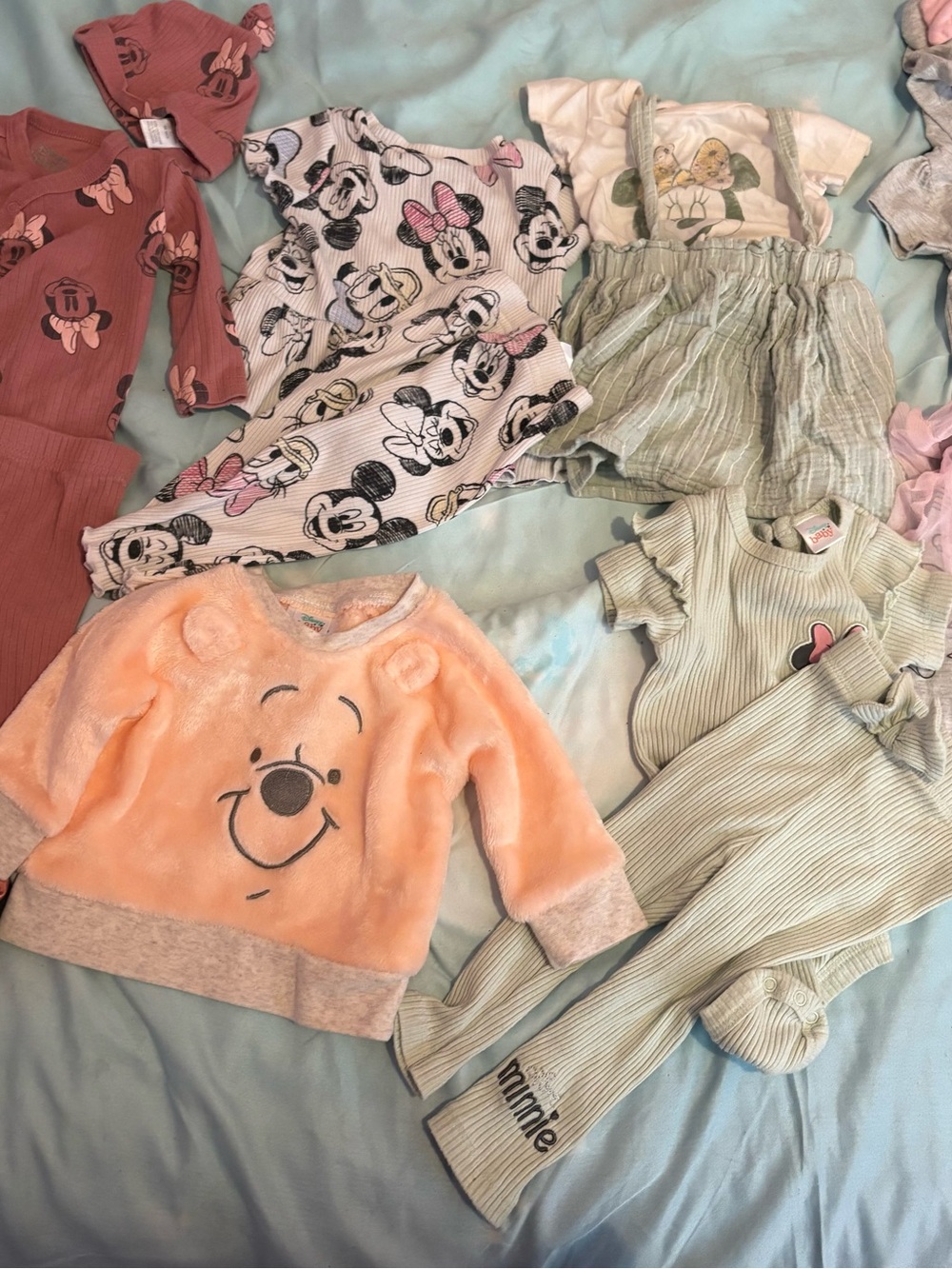 Disney Girls Mixed Character Pajama & Lounge Set in Pink, Peach, Green, Cream